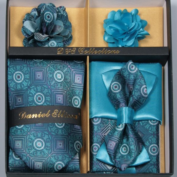 Daniel Ellissa Other - Daniel Ellissa Turquoise Blue Bow & Neck Tie 6 Set